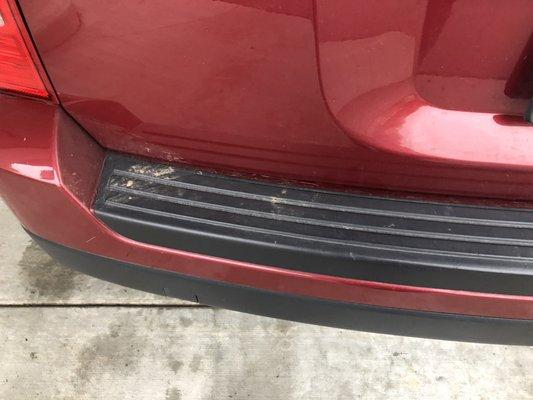 Dirt on the back bumper area