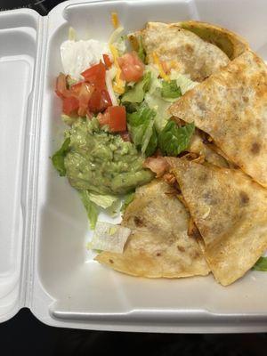 Grilled chicken quesadillas