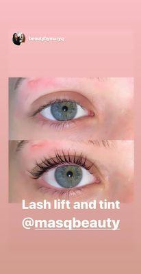 Lash lift and tint