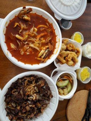 Jjampong & tangsuyuk combo ($19) and beef Ganjjajang ($14)