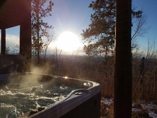 Hot tub at Stone Lodge.