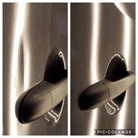 Before and after on a big dent.