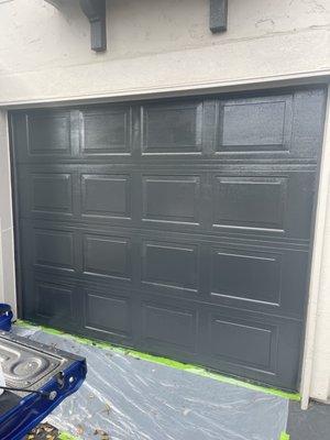 Garage door painted at apartment complex