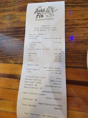 PAY CASH and avoid the 2.5% CC service charge. MANY restaurants are doing this now!