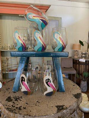 Hand painted wine glasses