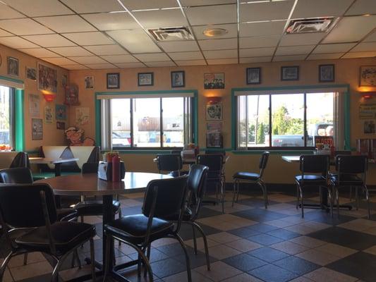 Dining room is somewhat small, about 4 booths, 4 tables.