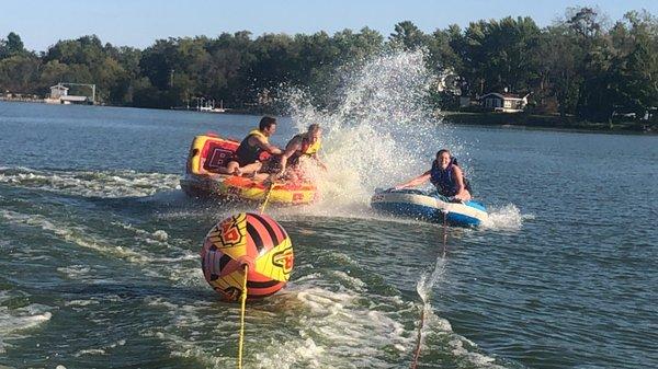 Slow pontoons are a thing of the past! Family fun for everyone on a pontoon!!