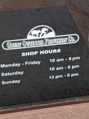 Normal store hours.