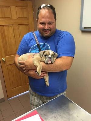 Me and Daisy at her first vet visit.