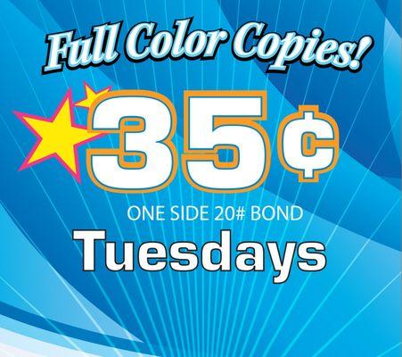 Come in on Tuesday for discounted color prints!