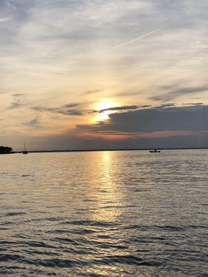 The sunset from the boat