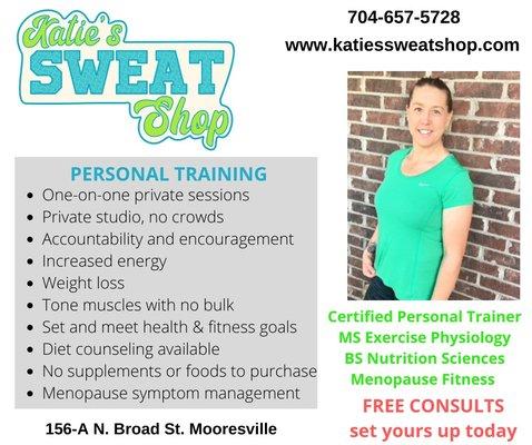 Personal Training Flyer Katie's Sweat Shop