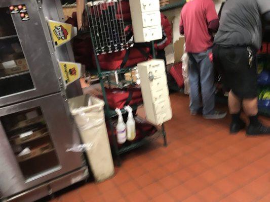 Mad house as employees scramble to fill orders on a rainy Saturday night in December 2017