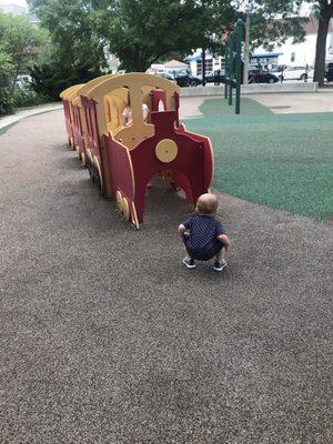 Baby & train.