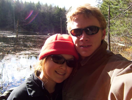 A happy moment on an hike behind High Pocket BB&B, November 2004.