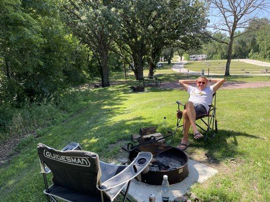 Relaxing at the campsite