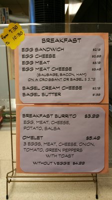 New breakfast menu.