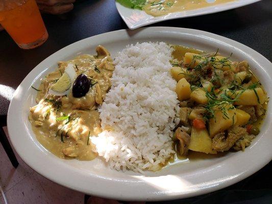 Aji de gallina and cau cau