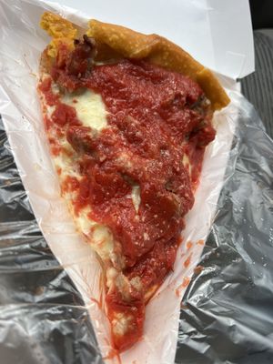 Deep dish sausage slice