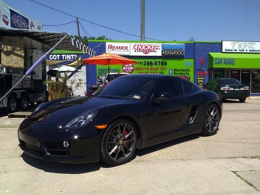 Sleek Porsche gone to the darkside with Infra Red film.