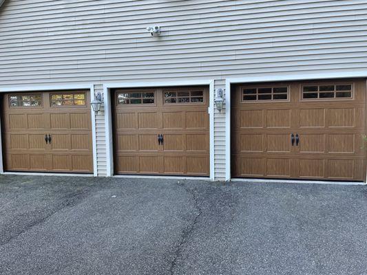 Wood grain garage doors