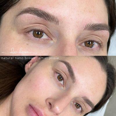 Natural Nano Brows! Fluffy hairlike strokes, no shading.