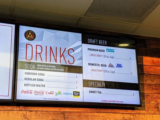 Jim 'N Nick's Bar-B-Q drink menu.