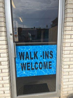 Walk-ins welcome