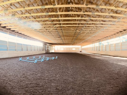 Regulation size indoor riding arena