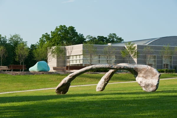 Exterior with Wishbone Sculpture