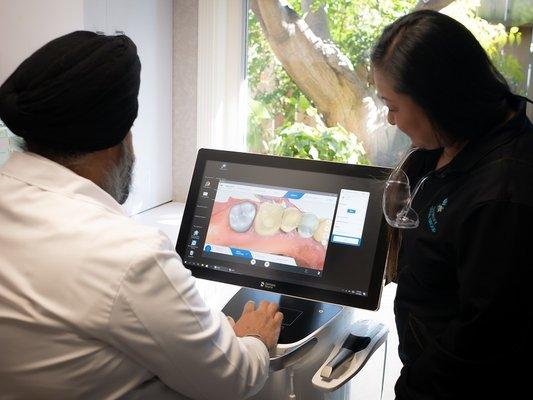 Napa dentist Dr. Bhullar using latest tech for same-day-crown at Napa Valley Dental Group