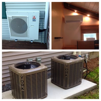 2 York AC units and a ductless heat AC unit. (Sherborn)