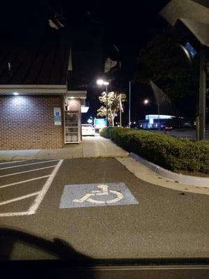 Handicap parking on the side.