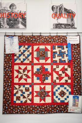 We offer classes.  This is our Quilting 101 class quilt.  Made by Jessie Reynolds