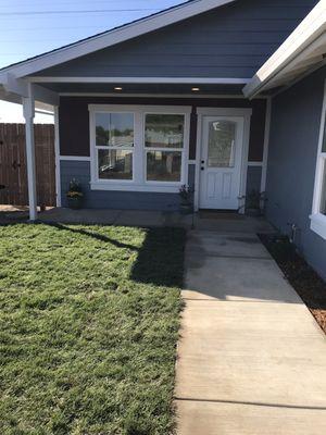 Front door of custom home