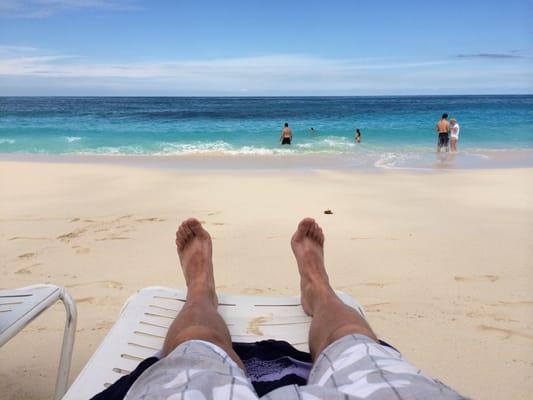 Toes in the Sand in Nassau!