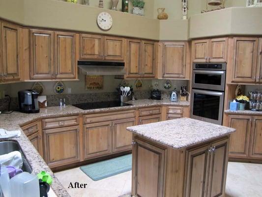 Same cabinets after the re-facing.