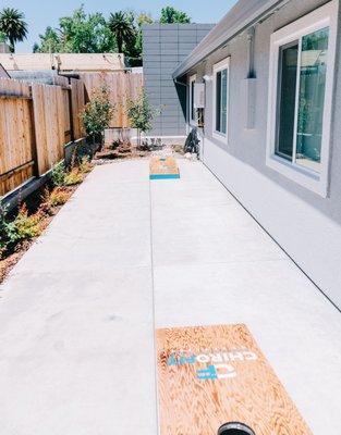 Back Patio with Cornhole Game