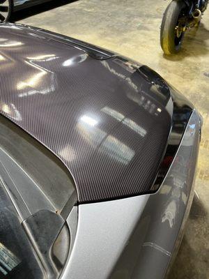 Carbon fiber hood wrap