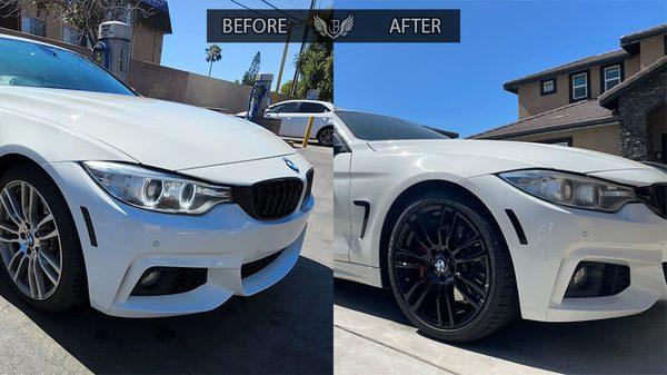 Before & After 2016 BMW 428I rim and caliper refresh