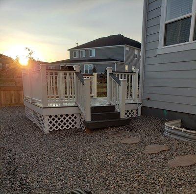 Trex deck installed on concrete Patio