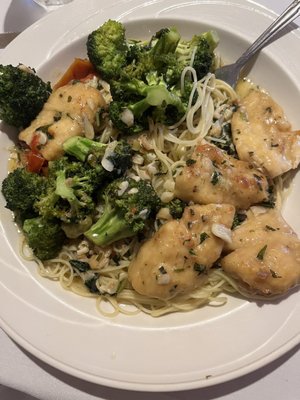 angel hair Chicken and Broccoli Aglie Olie