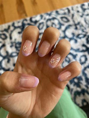 gel manicure french tip with nail design