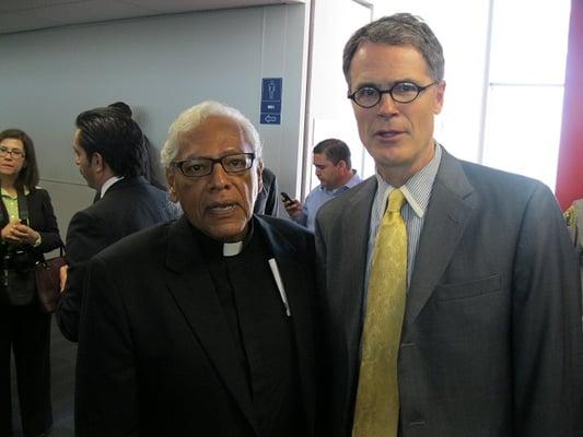 With Father Richard Estrada at the signing of the CA Dream Act.