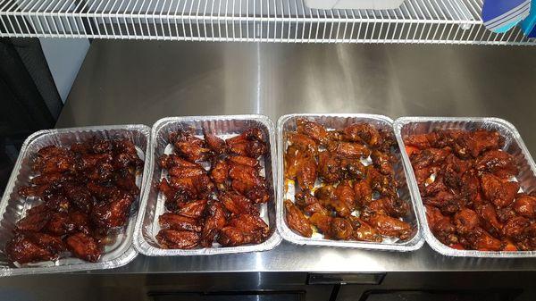 We also offer chicken wings by the bulk. Mix and match your sauces!