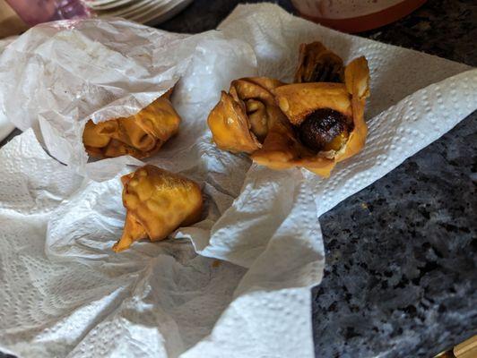 Their version of fried wontons that looked like crap and tasted even worse. Nothing like their online photo! So hard it was inedible!