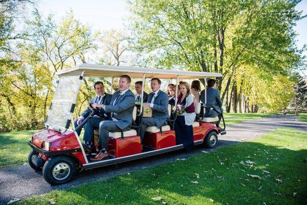 The golf cart they let you use to take photos on the property.