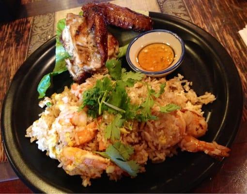 Combo G -- Shrimp Fried Rice + BBQ Chicken