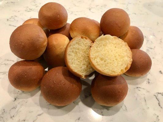 Brioche sliders, 1.5" and 2.5" diameter rolls available.