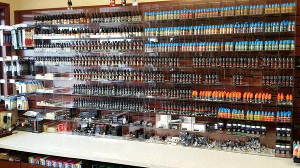 Huge E-Liquid selection...and we NEVER mix our own juice in the back room.